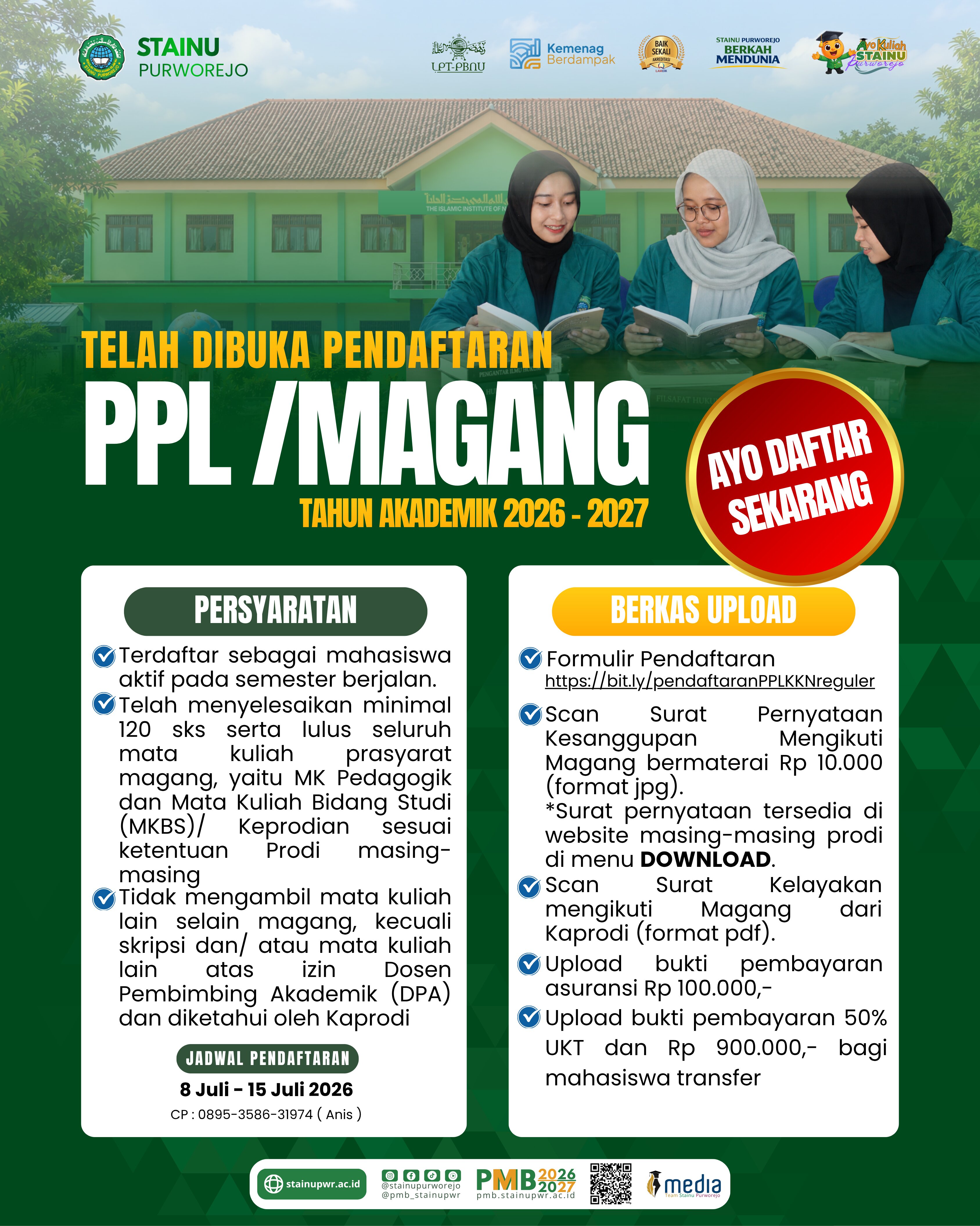 Pelaksanaan Magang Reguler Tahun Akademik 2026/2027